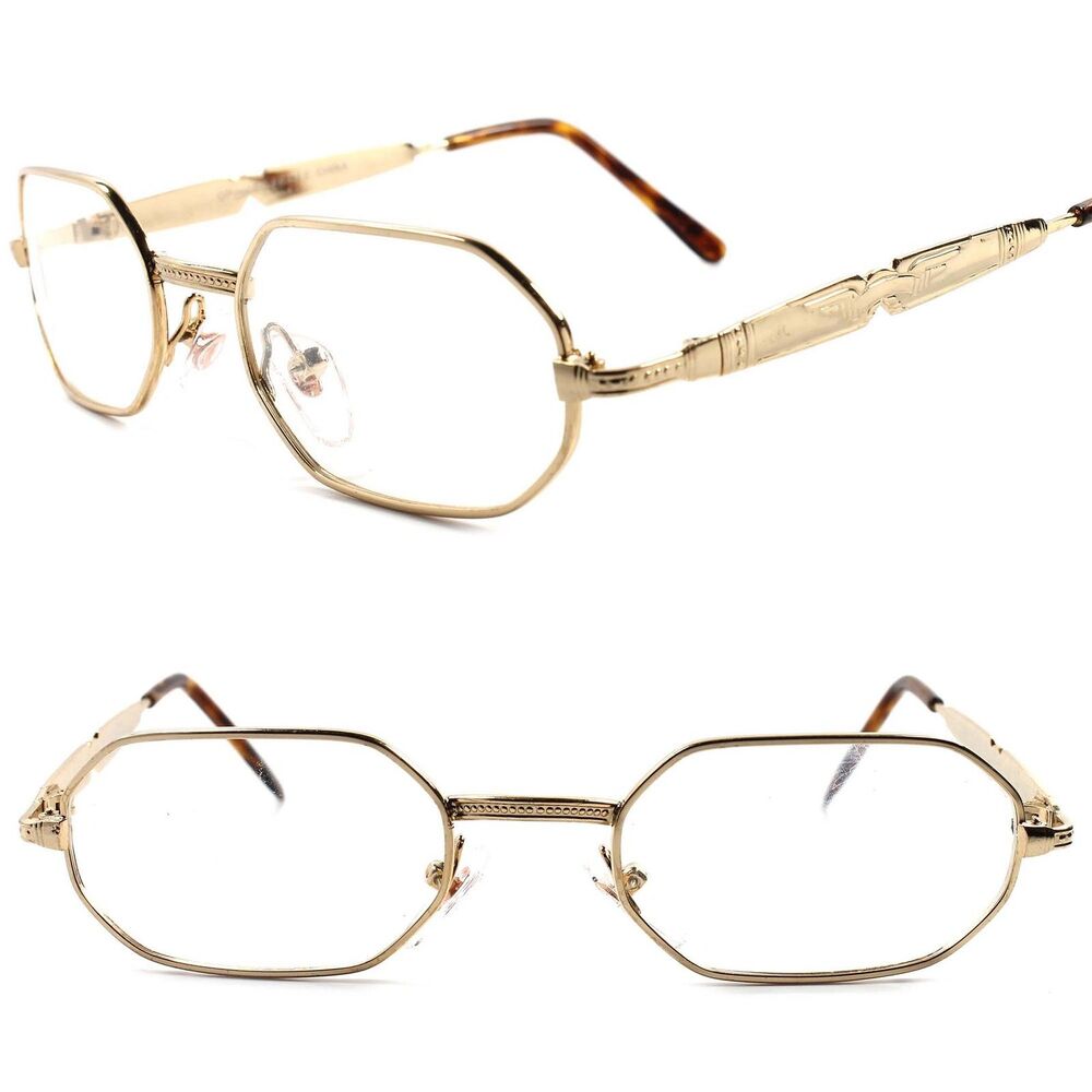 True Vintage Optical  Mens Women Gold Octagonal Eye Glasses Frames